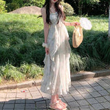 Daiiibabyyy Fashion Chiffon French Style Hot Girl Dress Tighten The Waist 2024 Spring Summer New Fashion Dress Princess Kawaii Dress