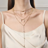 Daiiibabyyy  Cross Border New Bohemian Style Moon Elephant Pendant Multi Layer Handmade Layered Four Layer Necklace Set