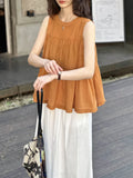 DAIIIBABYYY  -  Summer New Top Design Feels Small, Loose, Slim, and Fairy Sleeveless Doll Shirt