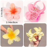 DAIIIBABYYY  -  4PCS Fashion Women Flower Hair Clips Vacation Bohemia Egg Flower Hair Clips Barrettes Girls Large Hairpins Hair Accessories