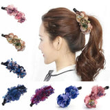 Daiiibabyyy  New Anti-Slip Banana Clip Retro Style Elegant Rose Twist Clip Handmade Ponytail Clip For Women