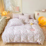 DAIIIBABYYY  -  A-class mother and baby cartoon washed cotton four piece set for bed, ins style bed sheets, duvet covers, dormitory duvet