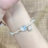 Daiiibabyyy  Simple Resin Kitten Handwoven Rope Bracelet for Women Unisex Resin Animal Cat Braided Bracelet Lovers Friendship Jewelry Gifts