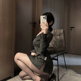 DAIIIBABYYY  -  Blouse Black Striped Ladies Sexy Buttons Turn-down Collar Long Sleeve Slim Shirts Spring Summer Fashionable Mid Length Top Femme