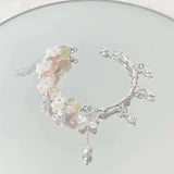 Daiiibabyyy  New Sakura Butterfly Glass Bracelet Women New Chinese Style Versatile Super Fairy Bracelet Niche Design