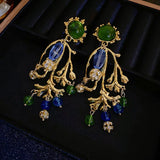 Daiiibabyyy  Vintage Leaf Drop Earring for Women Studs Vintage Exaggerated Pendant Earrings Fashion Charm Female Accessories Party Gift