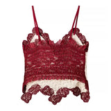 DAIIIBABYYY  -  Sexy Women Camis Hot Girls Lace Hollow Out Knitted Vest Summer Slim Fit Off Shoulder Patchwork Camisole Trendy Female Clothing
