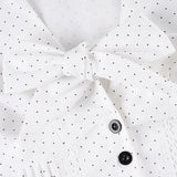 Daiiibabyyy  New Pure Desire Sexy Polka Dot Printed Bow Tie Button Down Shirt Casual Slimming Long Sleeved Top Women