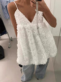 DAIIIBABYYY  -  Fashion Korean Heavy Industry 3D Jacquard Outerwear Strap Vest Women Summer New Retro Western V-neck Versatile Top