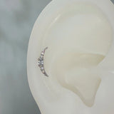 Daiiibabyyy  1Pcs Cute Pink Rabbit Ear Stud Y2K Zircon Artistic Sweet Design Unique Exquisite Beautiful Ear Bones Earrings Women's Jewelry