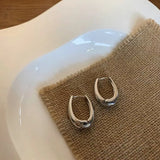 Daiiibabyyy  Luxury Top Quality Smooth Star Zircon Hoop Earrings for Women Girls Metal Chunky Sun Rhinestone Ear Buckle Punk Y2K Jewelry
