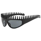 Daiiibabyyy  New Fashion Punk Black Headband Sunglasses High-End Sense Women's Sun Glasses Special Shape Outdoor Casual Sunglasses Decoration