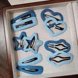 DAIIIBABYYY  -  2pc Hot Fashion Denim Heart Star BB Hairpin Hair Side Clips for Women Girls Child Gift Hair Accessories Headwear Ornament