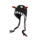 Daiiibabyyy  Women's Winter Hats Cute Funny Little Monster Knitted Hat Winter Plush Warm Woolen Hat With Straps Ear-protecting Lei Feng Hat