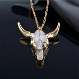 Daiiibabyyy New Trendy Hiphop Golden Bull Head Pendant Necklace for Women Exquisite Copper Chain Cool Personality Party Jewelry Gifts