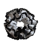 DAIIIBABYYY  -  Korean version light gray soft offset printing love bow fabric large intestine hair band ponytail disc hair ball head hair rope