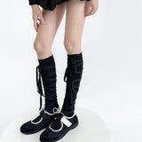 Daiiibabyyy  Punk Women Strap Calf Over Knee Socks Spicy Girl Y2k Subculture Elastic Ballet Socks Lolita Gothic Japanese JK Club Cosplay Sock
