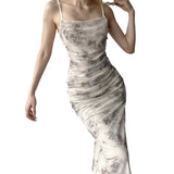 Daiiibabyyy  Cool and Eye - catching! Spaghetti - strap Diamond - embellished Slit Bodycon Dress, a Fashion Essential for Spicy Girls
