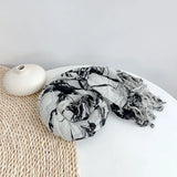 Daiiibabyyy  New Korea Design Flower Printed Thin Scarf Neck protect Elegant Large Size Cotton Scarf 110x220cm