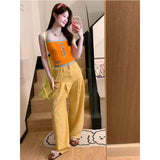 DAIIIBABYYY  -  Female Trend Sexy Patchwork Bow Sling Top Tee Summer Fashionable Hollow Out T-Shirts Women Clothes Slim Bodycon Camisole Tops