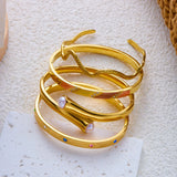 Daiiibabyyy  Classic Devil's Eye Stainless Steel Gold Plated Bracelets for Women Men Wave Twisted Stacking Bangles Wedding Party Jewelry