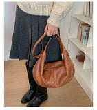 Daiiibabyyy  Trendy Pu Leather Women Hobo Bag 2026 Y2k Aesthetic Simple All Match Crossbody Bags Vintage Streetwear Casual Shoulder Handbags