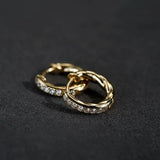 Daiiibabyyy  Sterling Silver Sparkling Zircon Round 18k Hoop Earrings For Women Classic Fine Jewelry Trendy Accessories