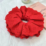 Daiiibabyyy  Large Elastic Hair Bands Rubber Bands Headwear 20cm Women Lace Scrunchies Ponytail Holders Tie Hair Hoop Large Plaid Scrunchy