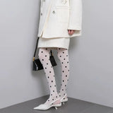 Daiiibabyyy  Vintage Women's Pantyhose Fashion Sexy Crash Tights Spring Autumn Super Elastic Bottoms Y2k Female Polka Dot Stockings