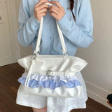 Daiiibabyyy  Korean Style Large Capacity Tote Bag Ballet Style Tote Bag, Women's New Commuting Handheld Shoulder Bag for Daily Work Travel