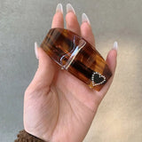 Daiiibabyyy  French Retro Amber Light Luxury Heart-shaped Hair Clip High-end Feeling Vinegar Clip Sweet Cool Style Hair Accessory