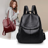 Daiiibabyyy Women Large Capacity Backpack Purses High Quality Leather Female Vintage Bag School Bags Ladies Travel Bagpack Bookbag Rucksack