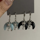 Daiiibabyyy  Gothic punk acrylic moon irregular pendant earrings y2k jewelry