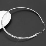 Daiiibabyyy 304 Stainless Steel Collar Neck Ring Necklace Silver Color Big Circle Metal Pendant Torque Statement Necklace Jewelry Findings