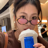 Daiiibabyyy Vintage Retro Style Sunglasses Woman Oval Shape UV400 Protection Women Glasses European American Style Male Female Sun Glass