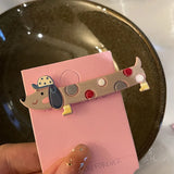 DAIIIBABYYY  -  Sweet Cute Puppy Barrettes Three-Dimensional Cartoon Animal Barrettes Girl Heart Duckbill Clip Side Clip Hair Accessories