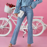 DAIIIBABYYY  -  Summer New European and American Micro-La Jeans Fashion Temperament Commuter Casual Long Jeans