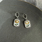 Daiiibabyyy  Korean Flower Oil Drop Pendant Necklace for Women's Cute Wedding