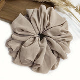 DAIIIBABYYY  -  Big Size Chiffon Scrunchies For Muslim Women Custom Elastic Volumizing Oversized Neat stitching Malaysian Bunch Hair Tie