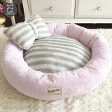 DAIIIBABYYY  -  Cat Dog Bed House Basket with Bowknot Pillow Sleeping Bag Pet Bed Puppy Cushion Mat Cat Supplies Camas Para Perro Hundebett