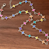 Daiiibabyyy Kpop Fashion Y2K Cool Star Cross Chains Choker Necklaces For Women Egirl Charms Hip Hop 90s Grunge EMO Goth Jewelry Accessories