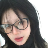 DAIIIBABYYY  -  Y2K Cat Eye Reading Glasses for Women Anti Blue Light Cat Eye Frame Spectacles Computer Eyeglasses Plain Eyewear Face Decor