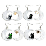 Daiiibabyyy  Halloween Cute Acrylic Star Moon Skull Cat Drop Earrings Fashion Resin Big Animals Earring for Women Girls New Jewelry Gift