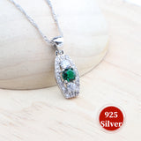 Daiiibabyyy 925 Silver Bridal Jewelry Sets For Women Wedding Green Zircon Stones Bracelets Earrings Rings Pendant Necklace Set