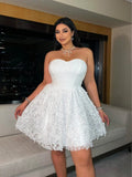 Daiiibabyyy  Plus Size 2025 Summer New Models Elegant Three-Dimensional Flowers Flowers Net Yarn Patchwork Corset Dress Polyester Material