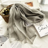 Daiiibabyyy  Spring And Summer 100% Silk Breathable Scarf Shawl Elegant Long Scarves Shawls Spring Fall Brand Accessories Head Scarf
