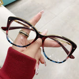 DAIIIBABYYY  -  2024  New Cat Eyes Large Frame Women Anti Blue Light Glasses Fashion Printing Solid Computer Glasses Frame Eyeglasses Очки