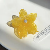 Daiiibabyyy  1pc New Acetate Flower Clip with Elegance, Beautiful Hair Accessories for Back of Head, Holiday High-End Feel Shark