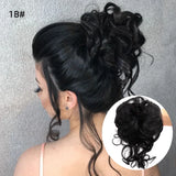 Daiiibabyyy  Synthetic Hair Bun Chignon Messy Curly Hair Band Elastic Scrunchy False Hair Pieces For Women Hairpins Black Brown