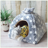 DAIIIBABYYY  -  Foldable Dog House Mat,Cat Litter Teddy Pomeranian Puppy Tent Kennel Nest,Small Medium Dog Chihuahua Mongolian Yurts,Pet Bed